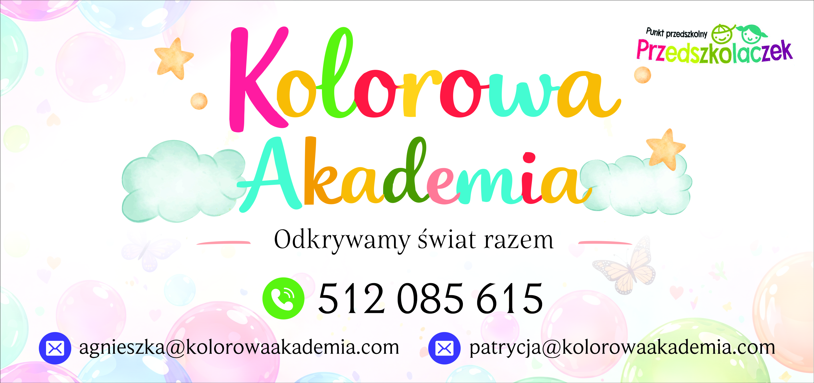 Banner Kolorowa Akademia — Odkrywamy świat razem